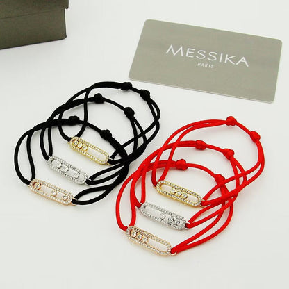 [⭐Veyra]Messika Care(s) pink cord pavé bracelet
