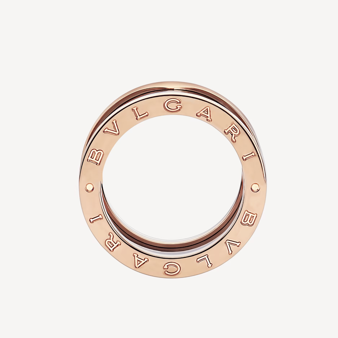 [⭐Veyra]ZERO 1 FOUR-BAND LOOPS AND BLACK CERAMIC SPIRAL PINK GOLD RING