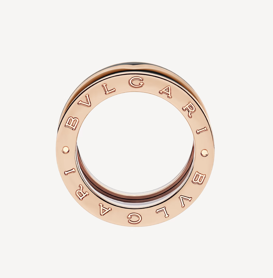 [⭐Veyra]ZERO 1 TWO-BAND WITH MATTE BLACK CERAMIC PINK GOLD RING