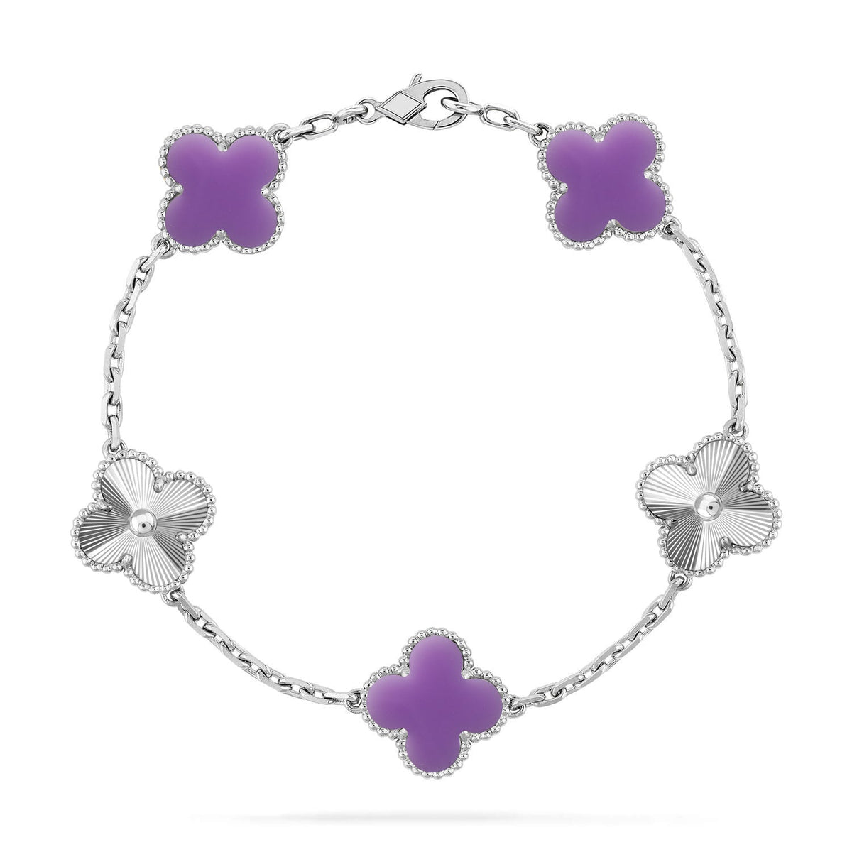[⭐Veyra]CLOVER 5 MOTIF LIGHT PURPLE BRACELET COLLECTION