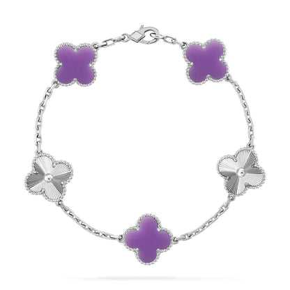 [⭐Veyra]CLOVER 5 MOTIF LIGHT PURPLE BRACELET COLLECTION