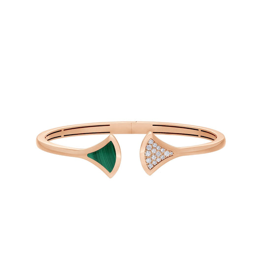 [⭐Veyra]DREAM BRACELET OPEN MALACHITE PINK GOLD