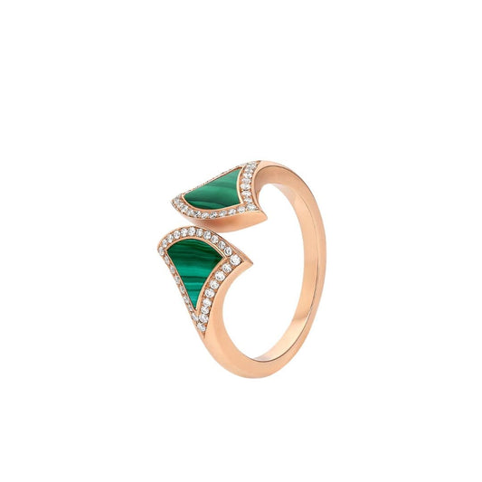 [⭐Veyra]DREAM MALACHITE DIAMOND OPEN RING