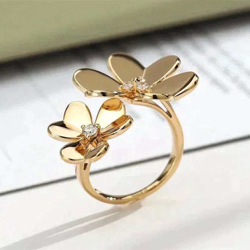 [⭐Veyra]CLOVER COMOS GOLD DIAMOND RING