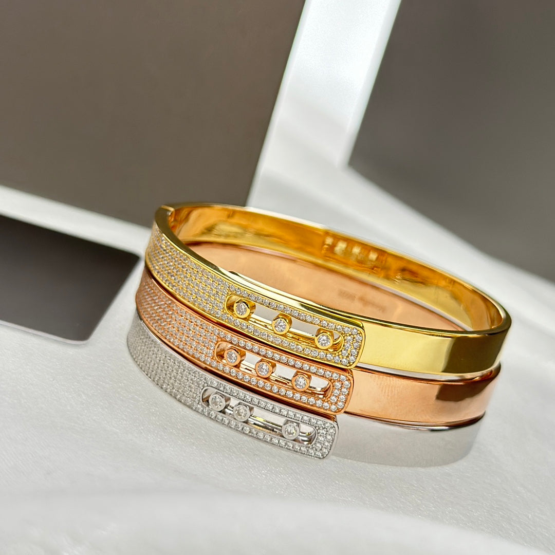 [⭐Veyra]Move Noa Rose Gold Pavé Diamond Bangle Bracelet