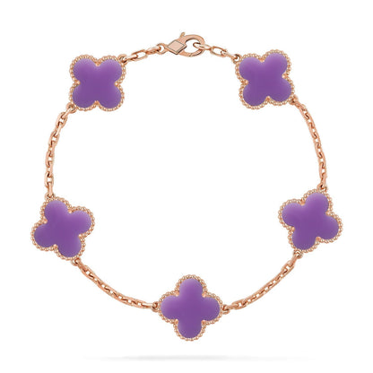 [⭐Veyra]CLOVER 5 MOTIF LIGHT PURPLE BRACELET COLLECTION