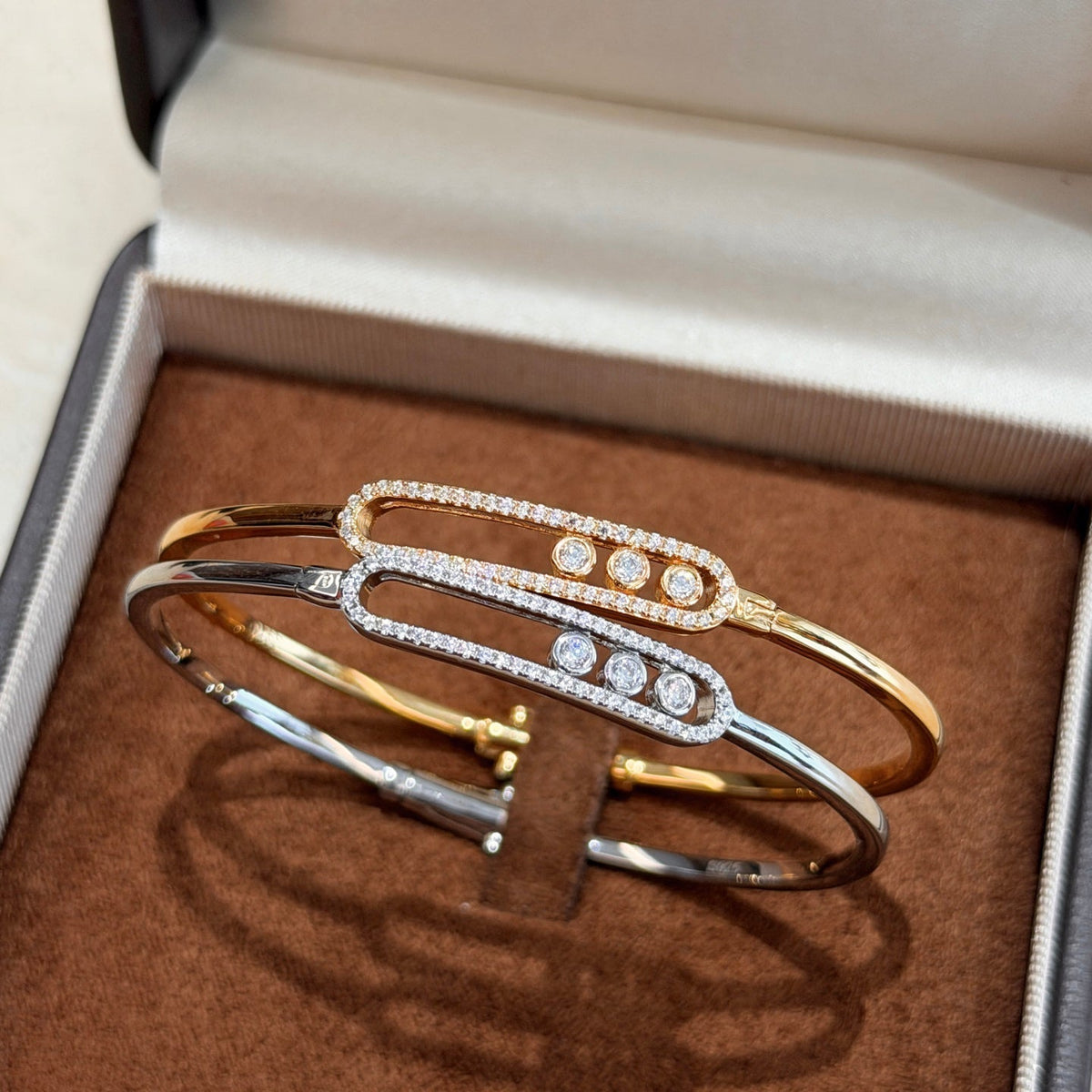 [⭐Veyra]Move Pavé Diamond Bangle Bracelet M
