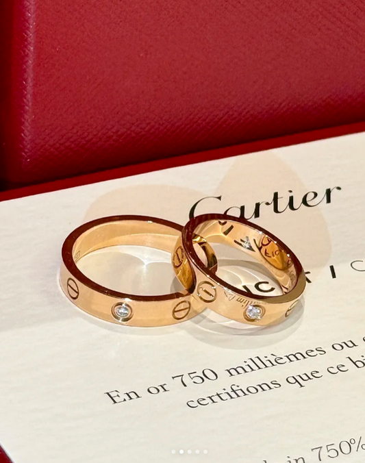 [⭐Veyra]LOVE RING 4MM 1 DIAMOND