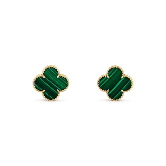 [⭐Veyra]CLOVER MINI 9.5MM MALACHITE  EARRINGS