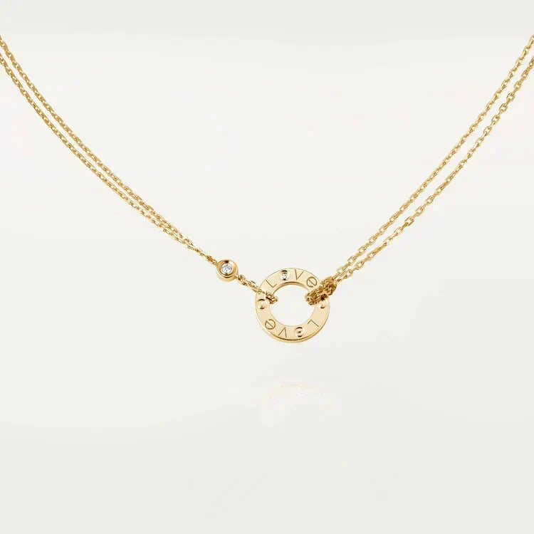 [⭐Veyra]LOVE NECKLACE 16MM 2 DIAMONDS