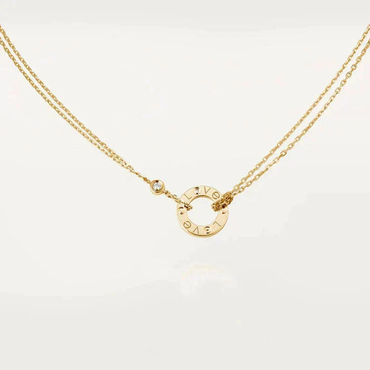[⭐Veyra]LOVE NECKLACE 16MM 2 DIAMONDS