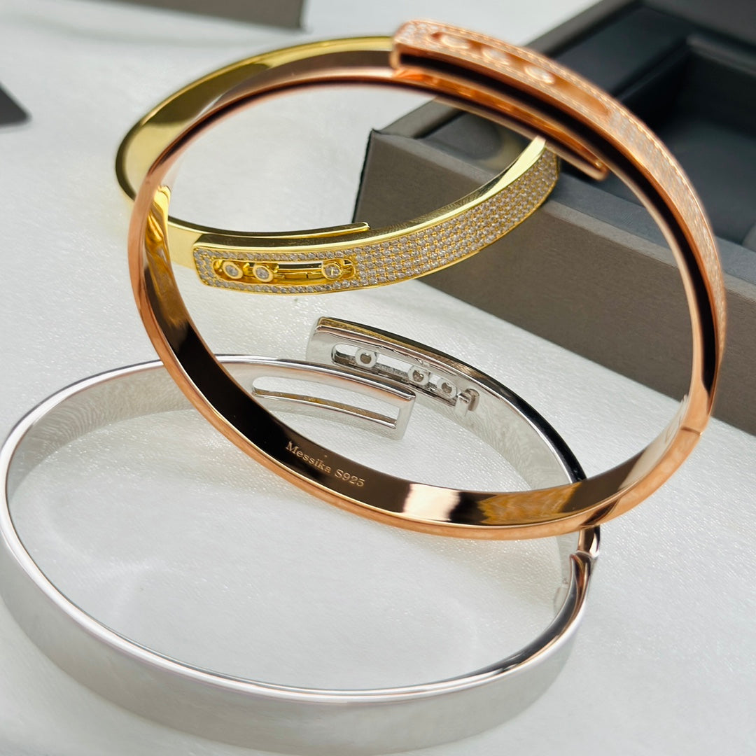 [⭐Veyra]Move Noa Rose Gold Pavé Diamond Bangle Bracelet