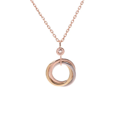 [⭐Veyra]TRINITY SILVER GOLD PINK GOLD NECKLACE