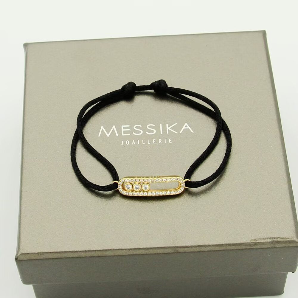 [⭐Veyra]Messika Care(s) pink cord pavé bracelet