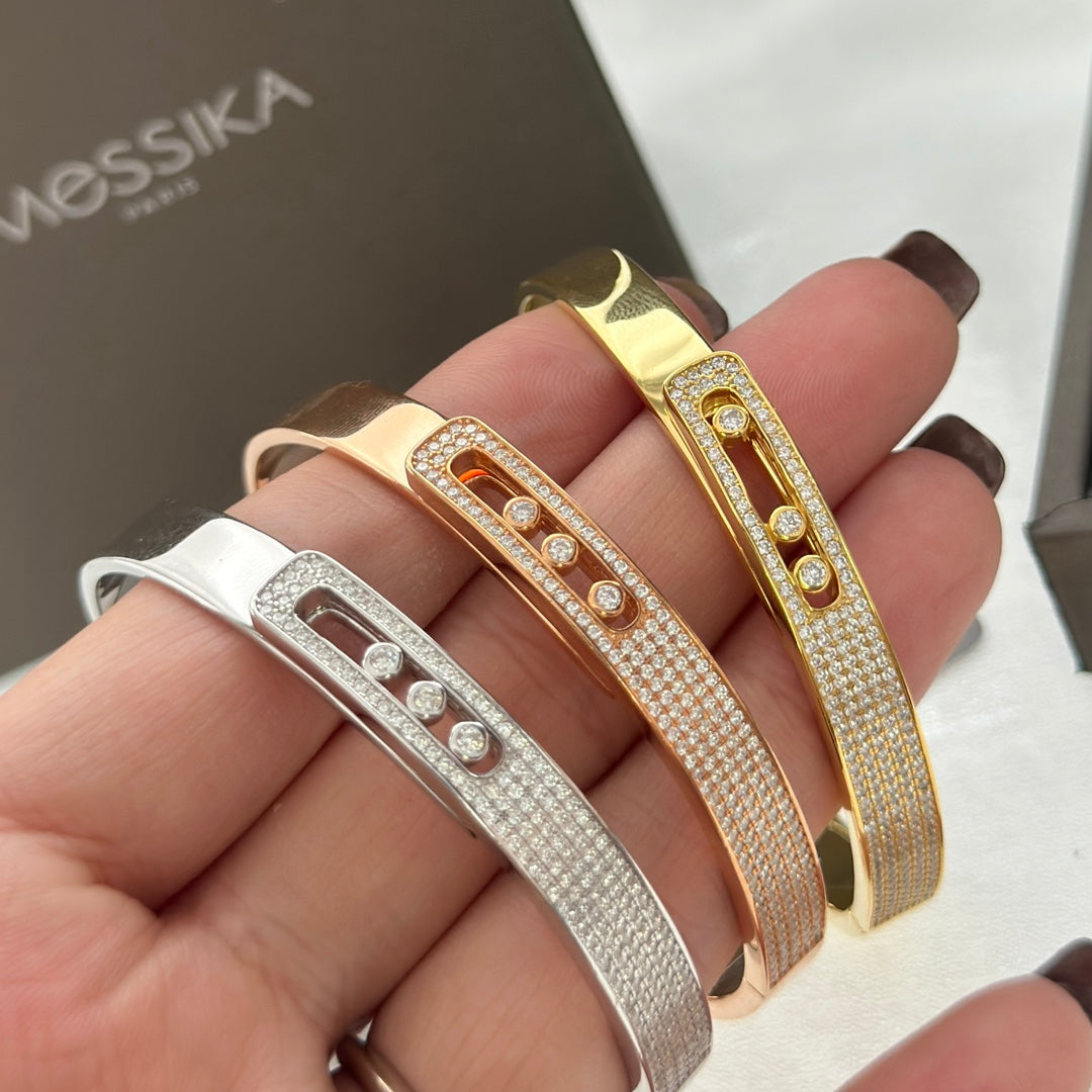 [⭐Veyra]Move Noa Rose Gold Pavé Diamond Bangle Bracelet