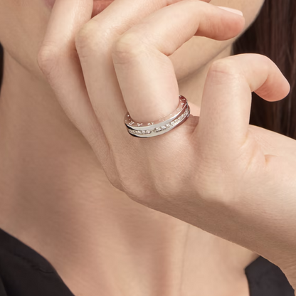 [⭐Veyra]ZERO 1 ONE-BAND PAVED DIAMONDS ON THE SPIRAL RING