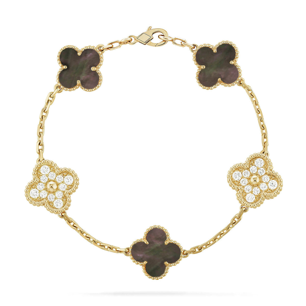 [⭐Veyra] CLOVER 5 MOTIF GRAY MOP BRACELET COLLECTION