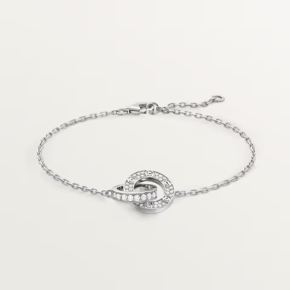 [⭐Veyra]LOVE DOUBLE RING FULL DIAMOND BRACELET
