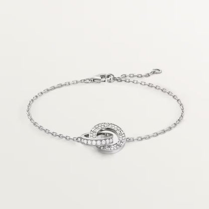 [⭐Veyra]LOVE DOUBLE RING FULL DIAMOND BRACELET