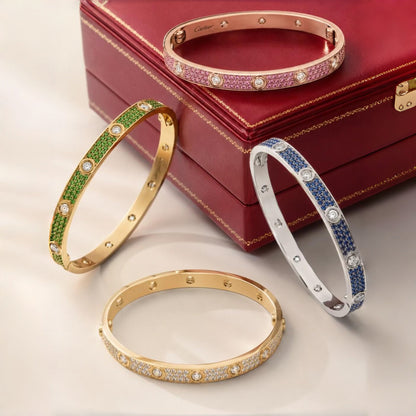 [⭐Veyra]2026 PAVE GEMSTONE LOVE BRACELET 6.1MM 10 DIAMONDS