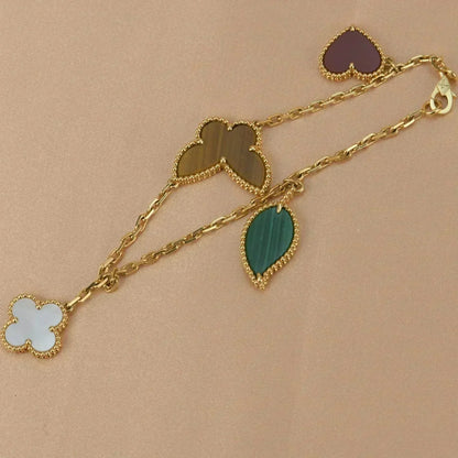 [⭐Veyra]LUCKY SPRING 5 MOTIF GOLD BRACELET