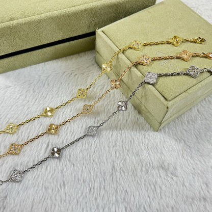 [⭐Veyra]CLOVER 6 MOTIF DIAMOND LASER BRACELET