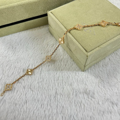[⭐Veyra]CLOVER 6 MOTIF DIAMOND LASER BRACELET