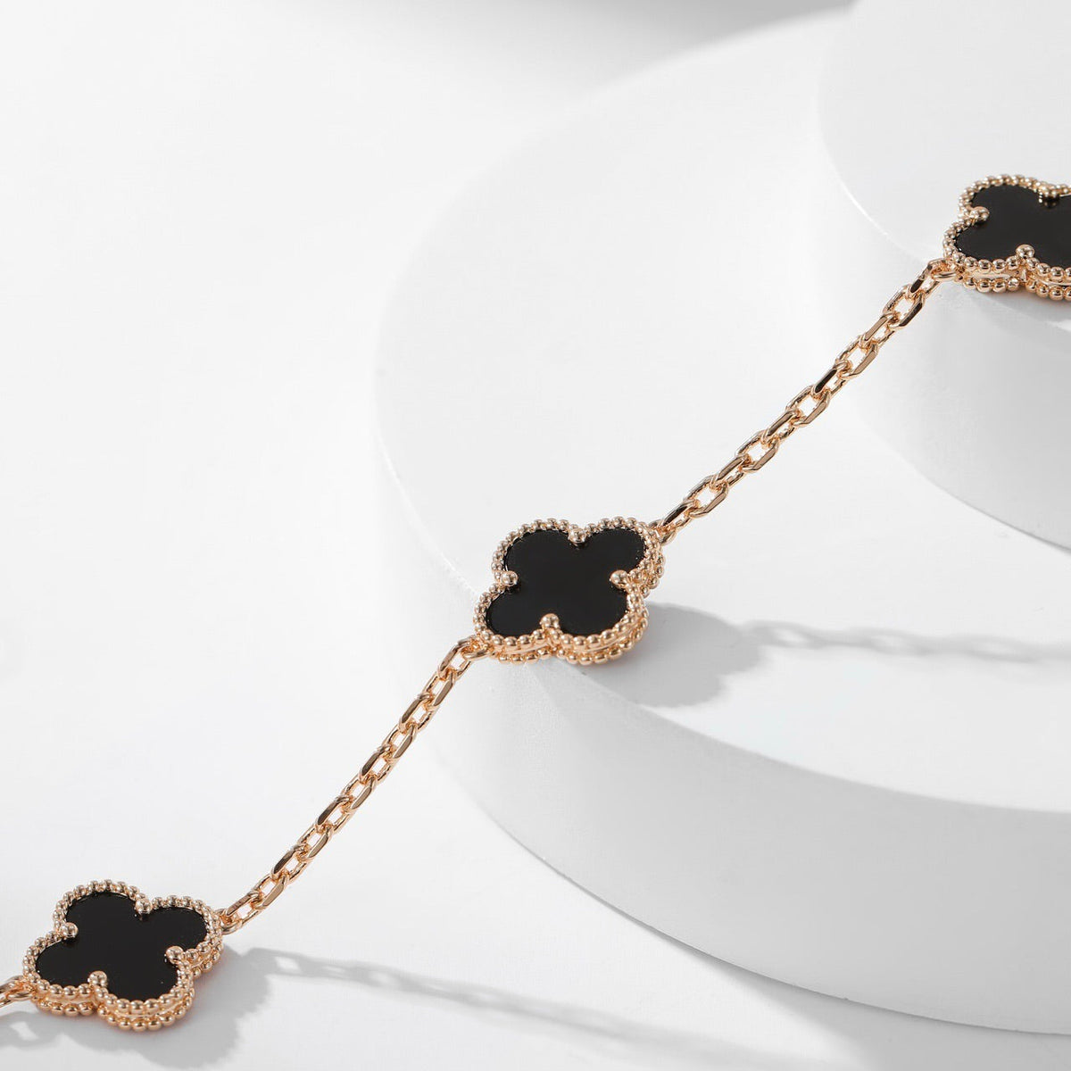 [⭐Veyra]CLOVER 10 MOTIFS ONYX NECKLACE