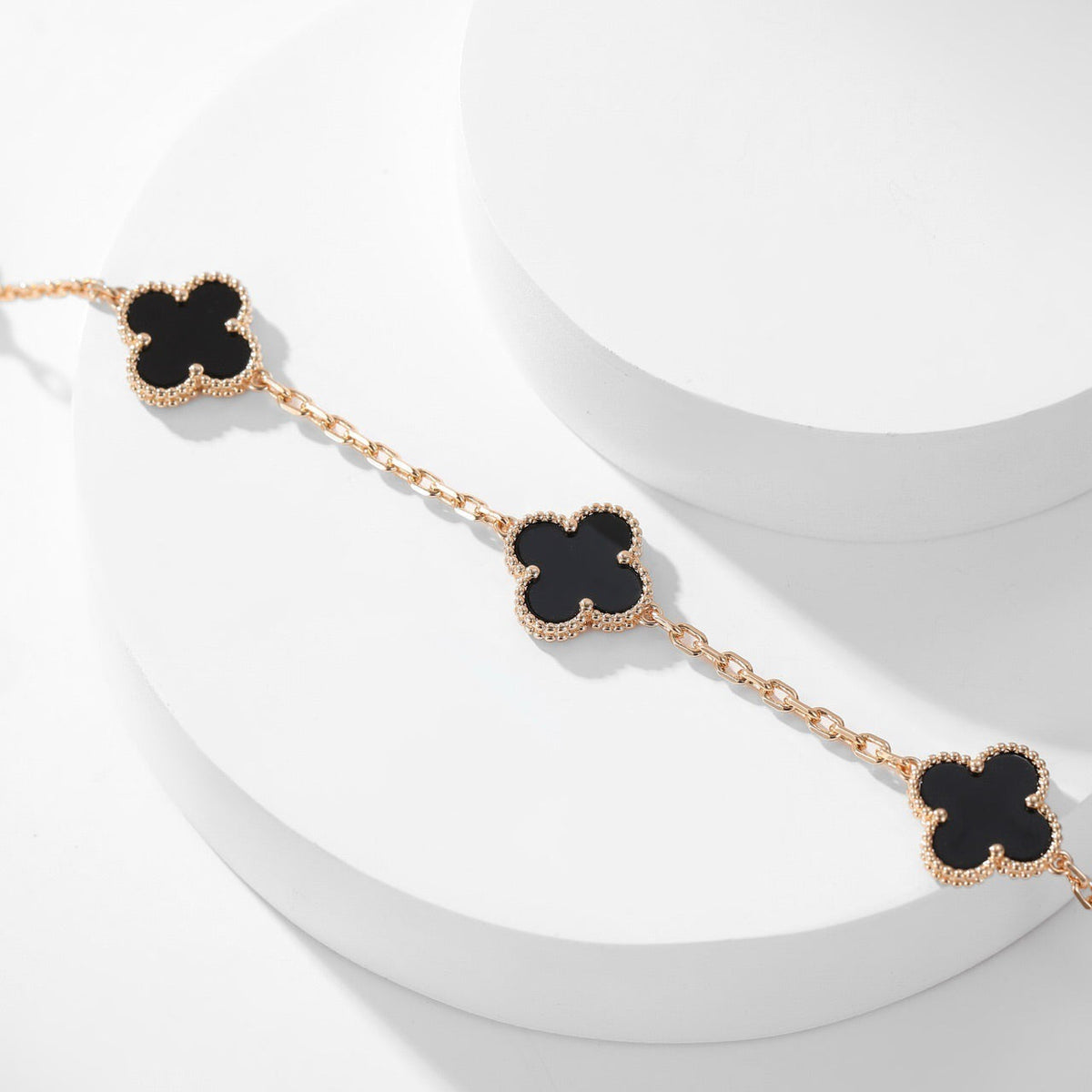 [⭐Veyra]CLOVER 10 MOTIFS ONYX NECKLACE