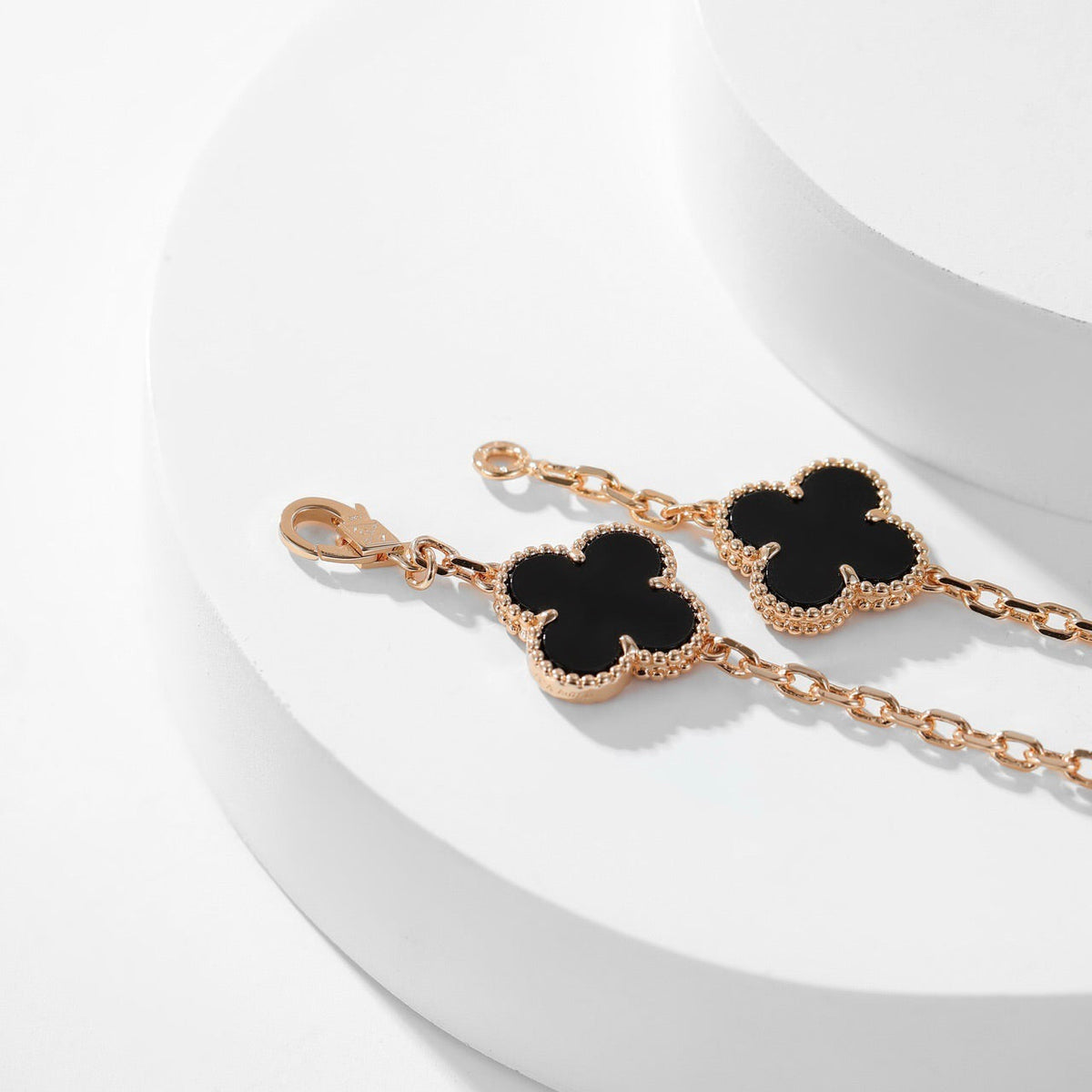 [⭐Veyra]CLOVER 10 MOTIFS ONYX NECKLACE