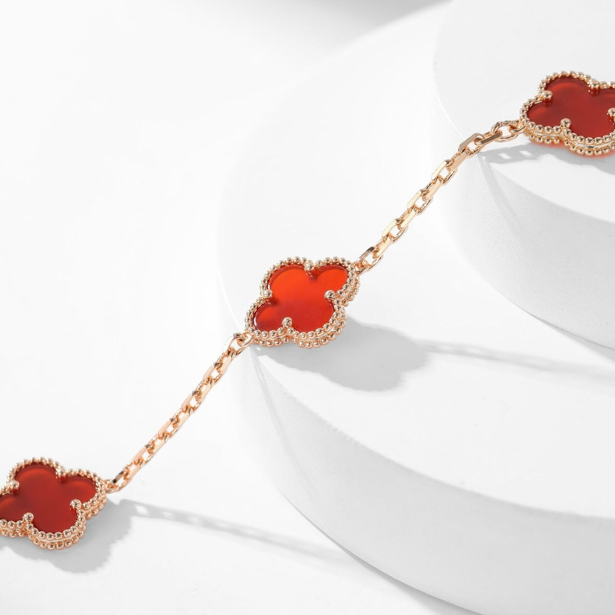 [⭐Veyra]CLOVER 10 MOTIFS CARNELIAN NECKLACE