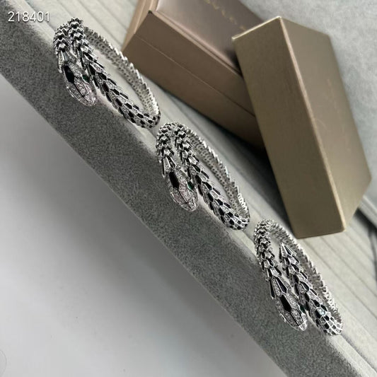 [⭐Veyra]NEW OBSIDIAN & DIAMOND SERPENT BRACELET