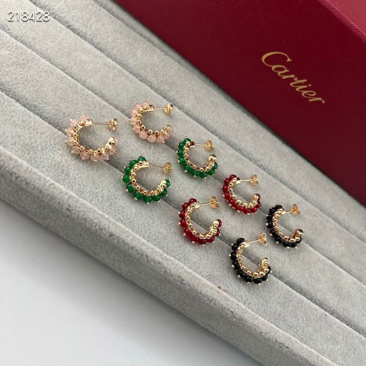[⭐Veyra]NEW COLORED GEMSTONE COLLECTION SMALL HOOP EARRINGS