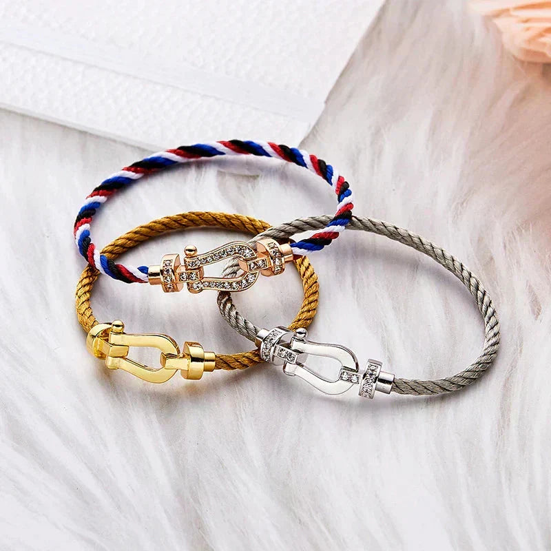 [⭐Veyra]FORCE LARGE HORSESHOE NO DIAMOND BRACELET GOLD
