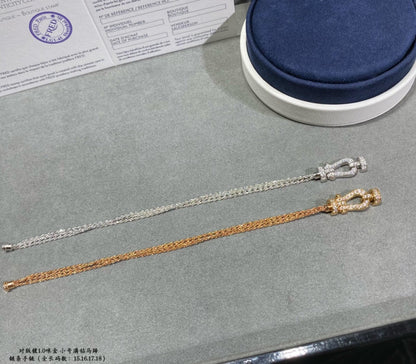 [⭐Veyra]FORCE SMALL HORSESHOE  DIAMOND CHAIN ROPE BRACELET