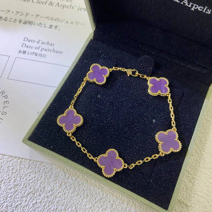 [⭐Veyra] CLOVER 5 MOTIF VIOLET BRACELET COLLECTION