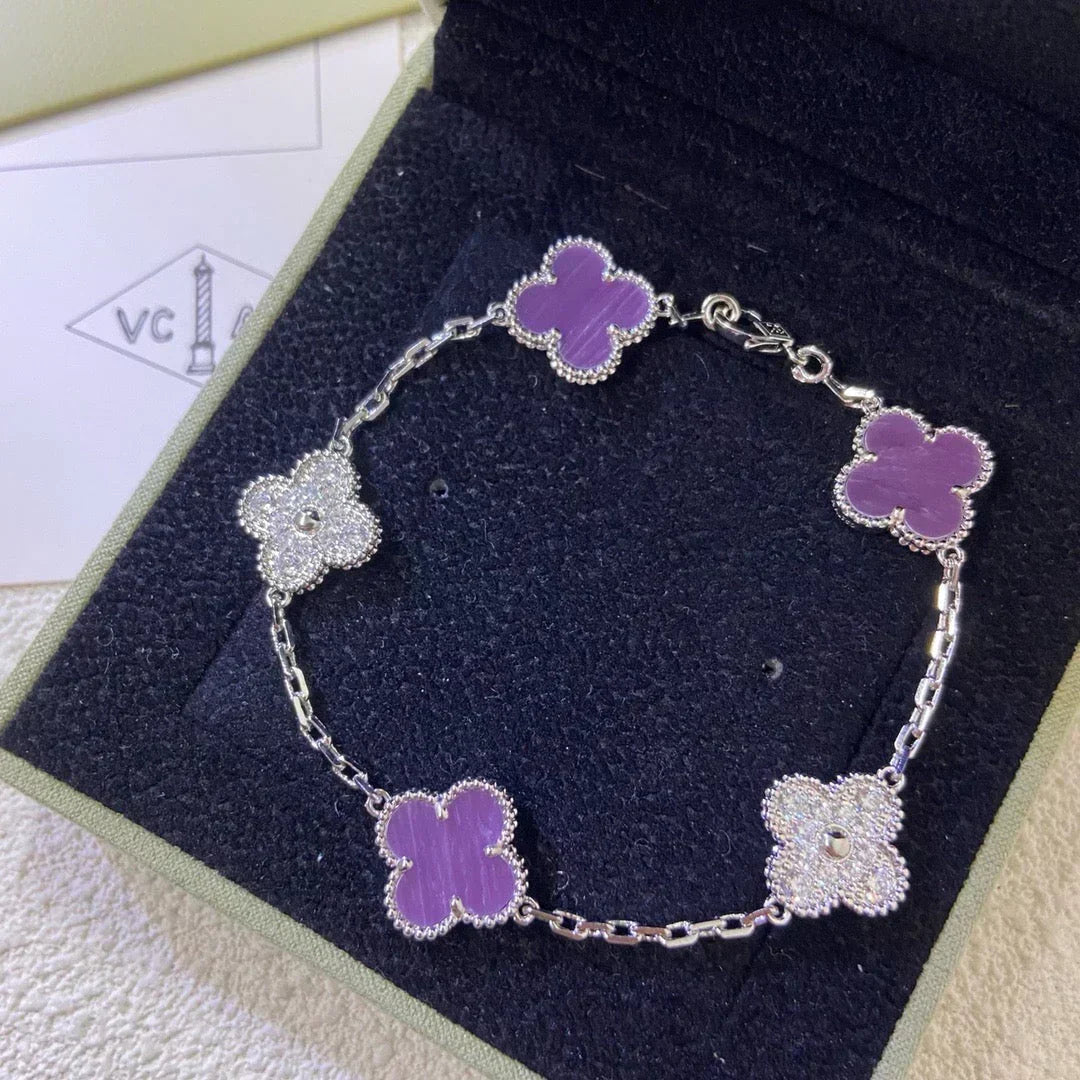 [⭐Veyra] CLOVER 5 MOTIF VIOLET BRACELET COLLECTION