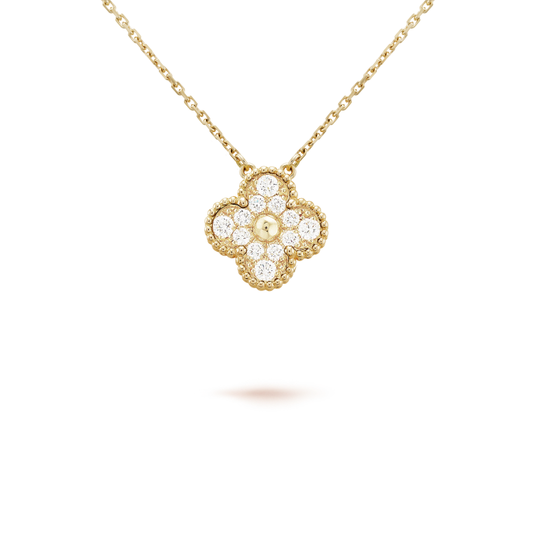 [⭐Veyra]CLOVER 15MM DIAMOND SINGLE FLOWER NECKLACE