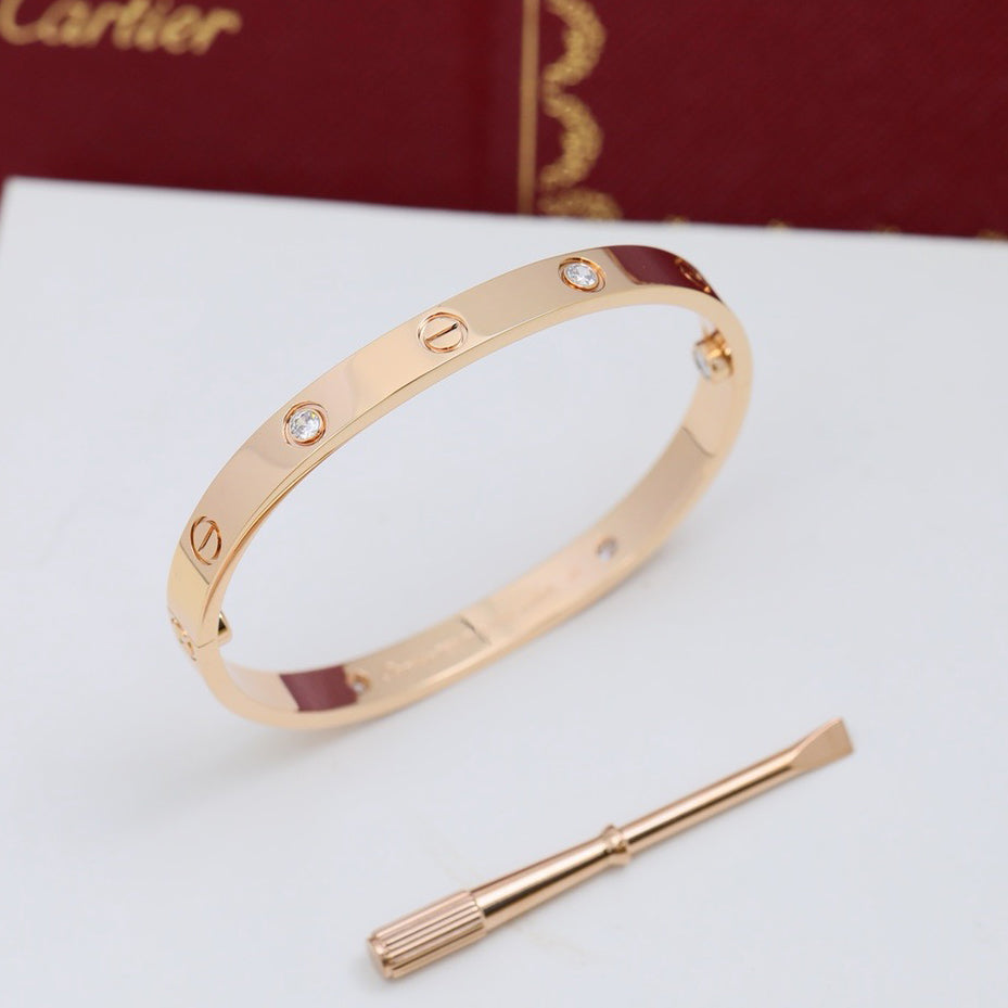 [⭐Veyra]LOVE BRACELET 6.1MM 4 DIAMONDS