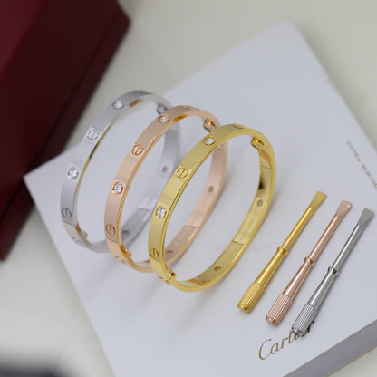 [⭐Veyra]LOVE BRACELET 6.1MM 4 DIAMONDS
