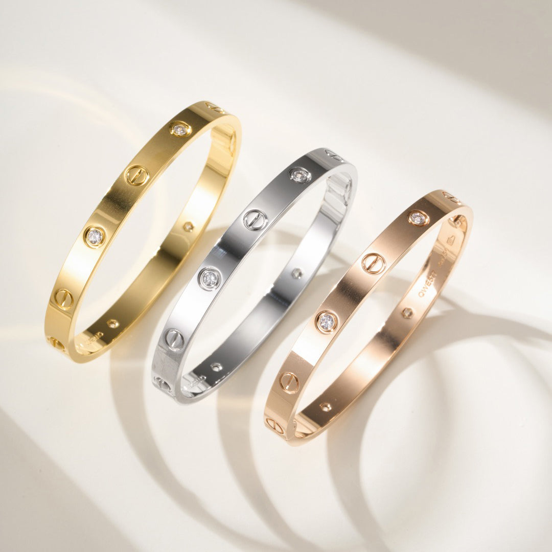 [⭐Veyra]LOVE BRACELET 6.1MM 4 DIAMONDS