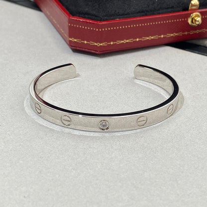 [⭐Veyra]LOVE BRACELET 6.1MM 1 DIAMOND OPEN CUFF