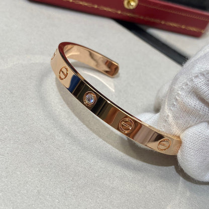 [⭐Veyra]LOVE BRACELET 6.1MM 1 DIAMOND OPEN CUFF