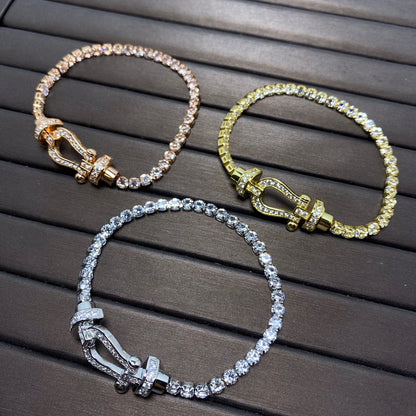 [⭐Veyra]FORCE  LARGE HORSESHOE FULL DIAMOND TENNIS BRACELET