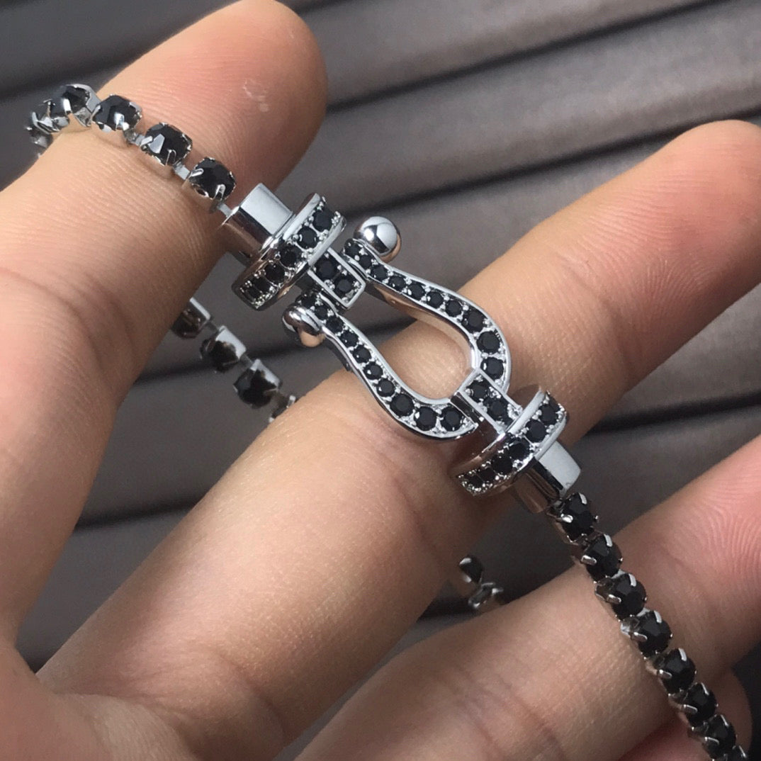 [⭐Veyra]FORCE  LARGE HORSESHOE FULL DIAMOND TENNIS BRACELET