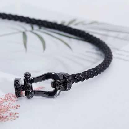 [⭐Veyra]FORCE LARGE SERIES HORSESHOE BLACK SAMURAI BRACELET