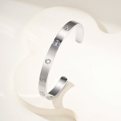 [⭐Veyra]LOVE BRACELET 6.1MM 1 DIAMOND OPEN CUFF