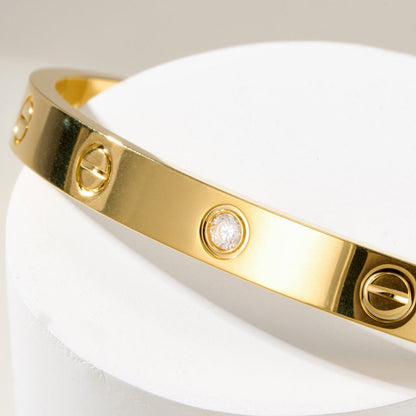 [⭐Veyra]LOVE BRACELET 6.1MM 1 DIAMOND OPEN CUFF