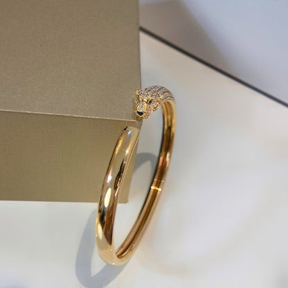 [⭐Veyra]PANTHERE HALF DIAMOND OPEN BRACELET