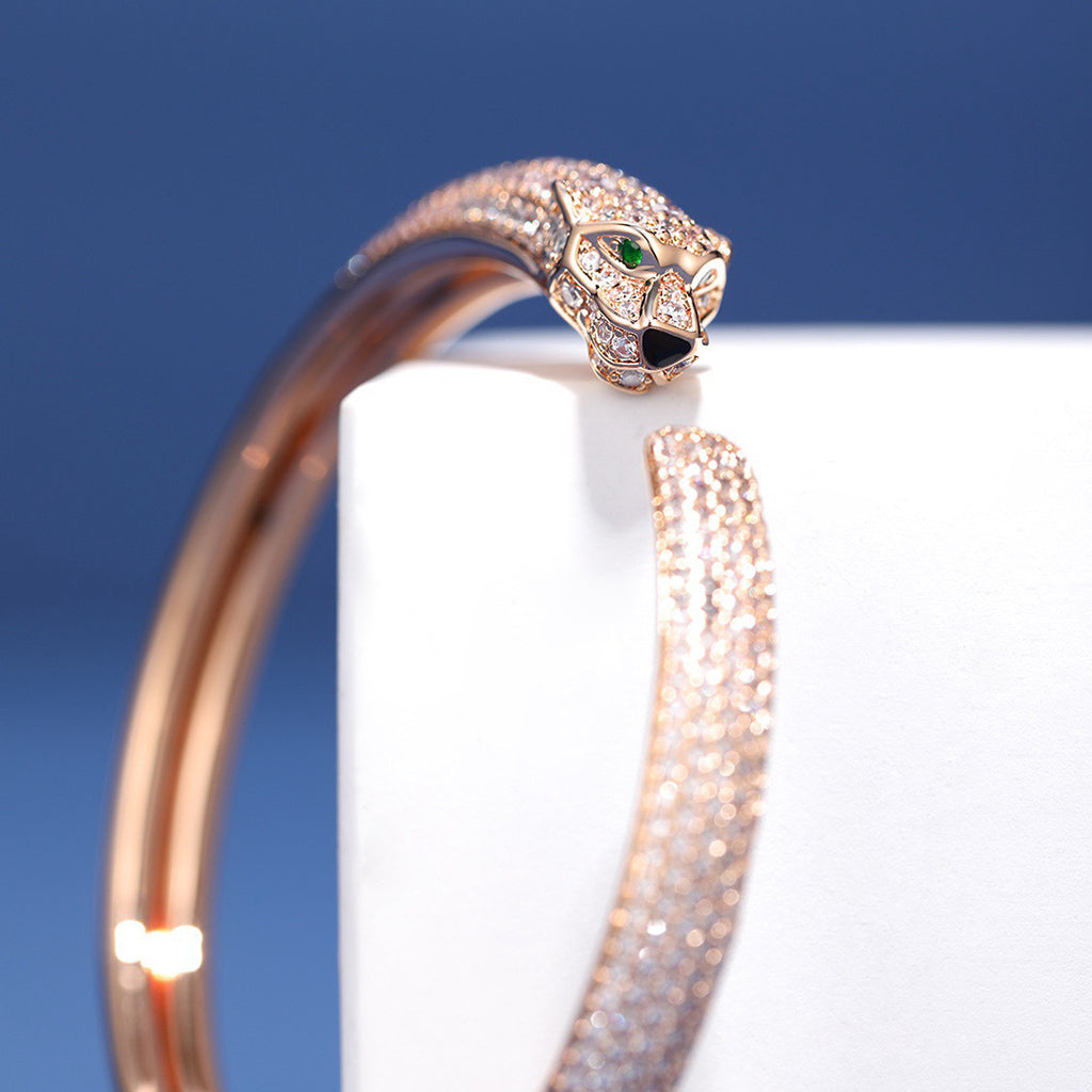 [⭐Veyra]PANTHERE FULL DIAMOND OPEN BRACELET